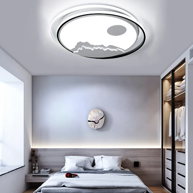 Plafonnier LED en acrylique blanc moderne, luminaire décoratif de plafond, idéal pour une chambre d'enfant ou une montagne...