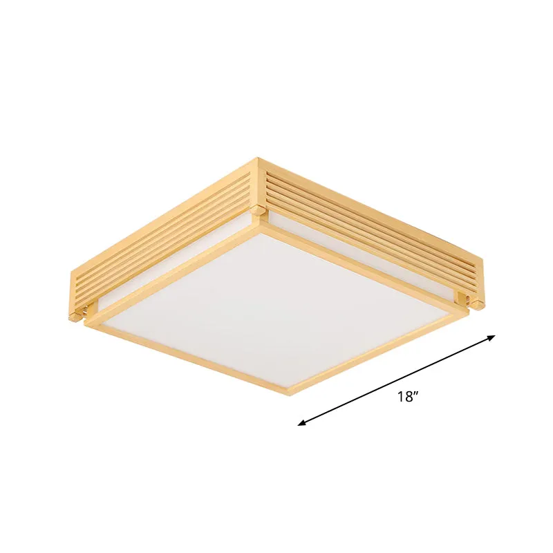 Plafonnier LED en acrylique, boîte carrée, plafonnier Simple, Beige, lumière chaude/blanche, avec protection en bois, 14/1...