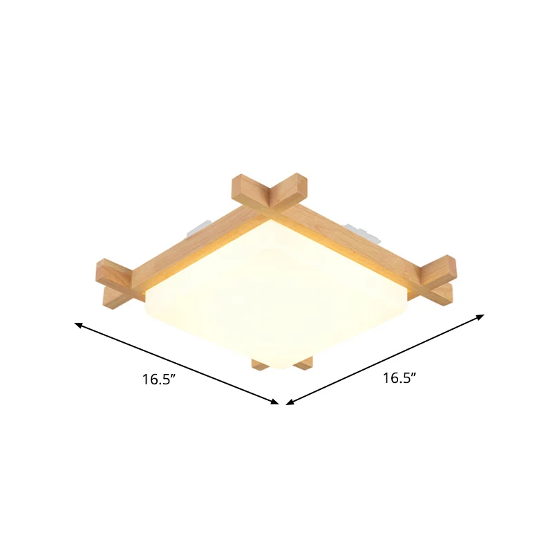 Plafonnier LED en acrylique en forme d'échiquier en bois, luminaire nordique de 15/16.5/20.5 pouces de large, lumière chau...