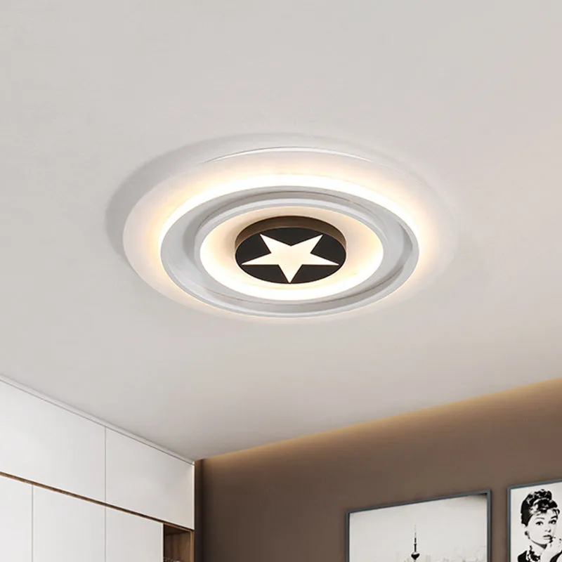 Plafonnier LED en acrylique à montage encastré avec badge étoile blanche, lumière chaude/blanche Clearhalo