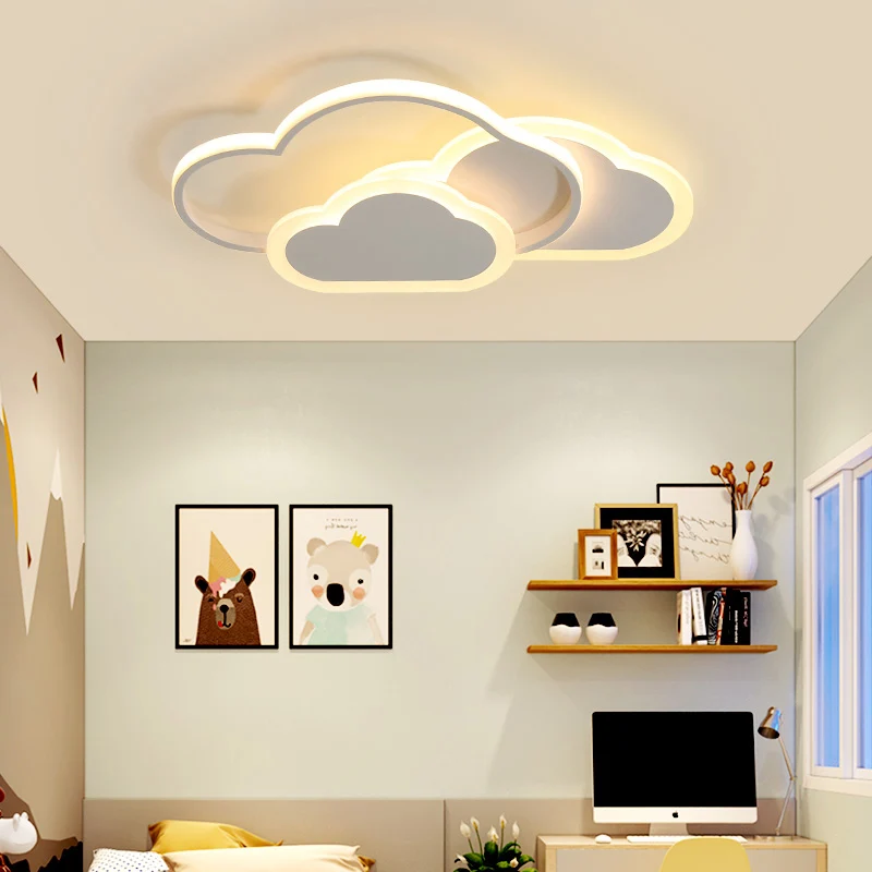 Plafonnier LED en acrylique pour chambre de fille, luminaire décoratif de plafond, dessin animé, rose Clearhalo