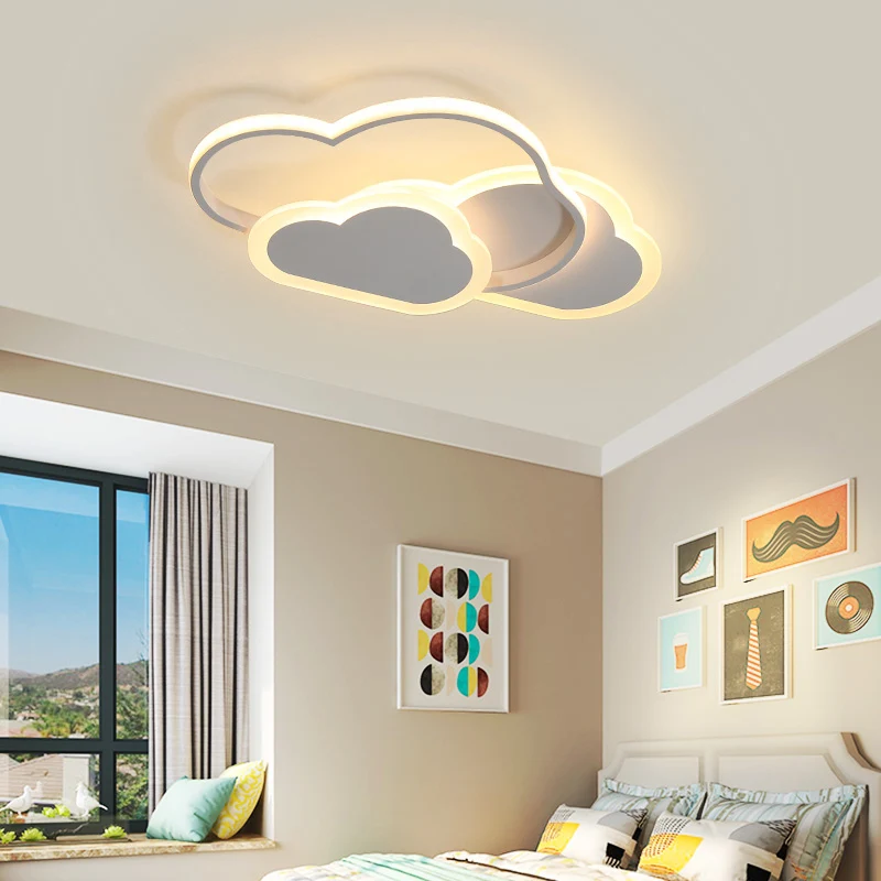 Plafonnier LED en acrylique pour chambre de fille, luminaire décoratif de plafond, dessin animé, rose Clearhalo