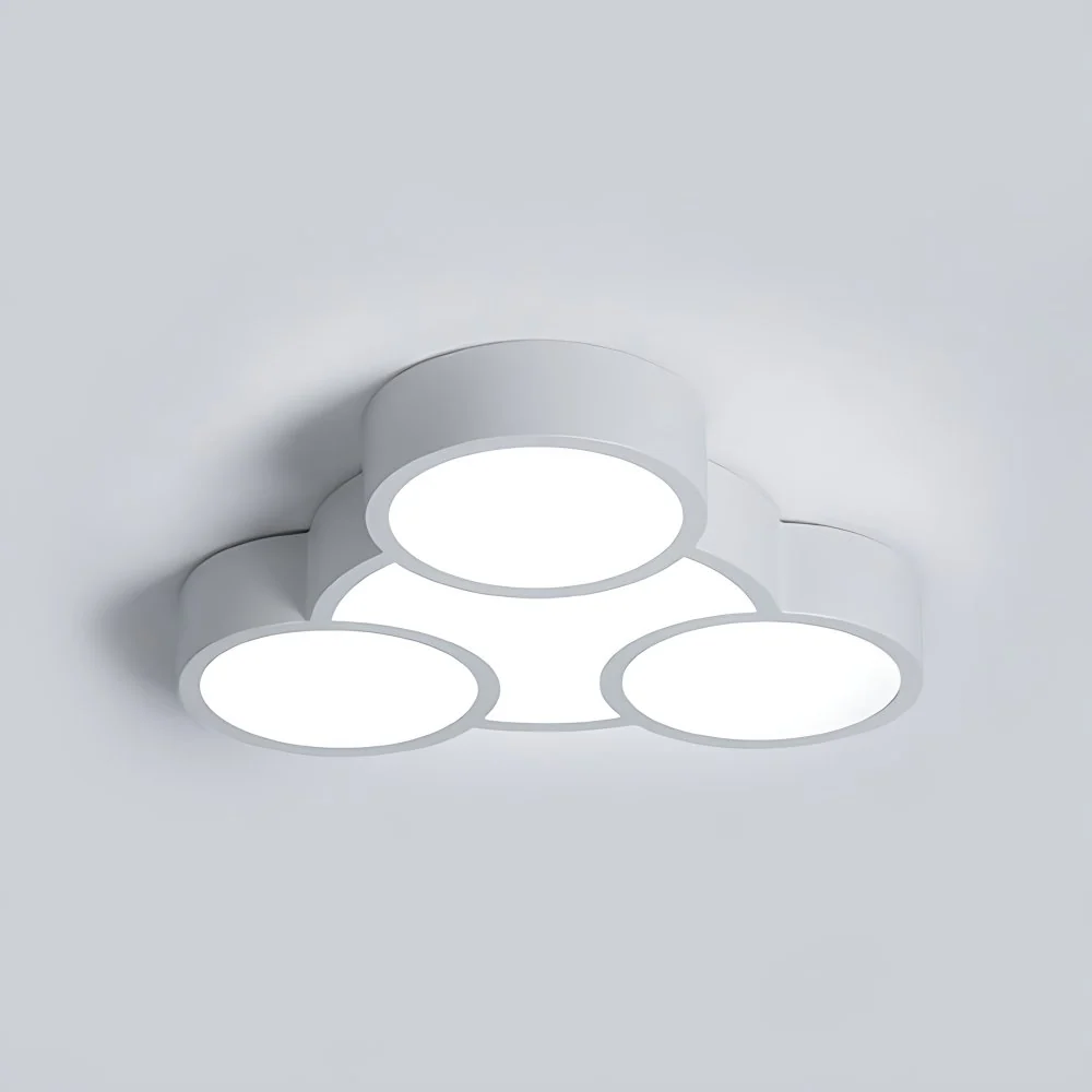 Plafonnier LED en acrylique de style simple avec anneaux, blanc, pour la maternelle Clearhalo