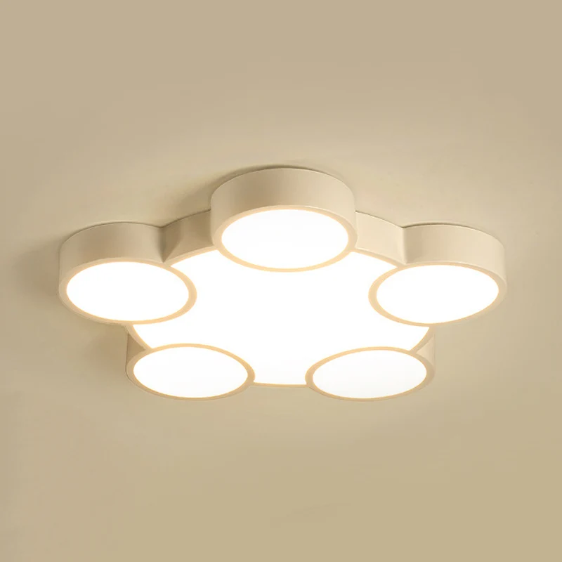 Plafonnier LED en acrylique de style simple avec anneaux, blanc, pour la maternelle Clearhalo