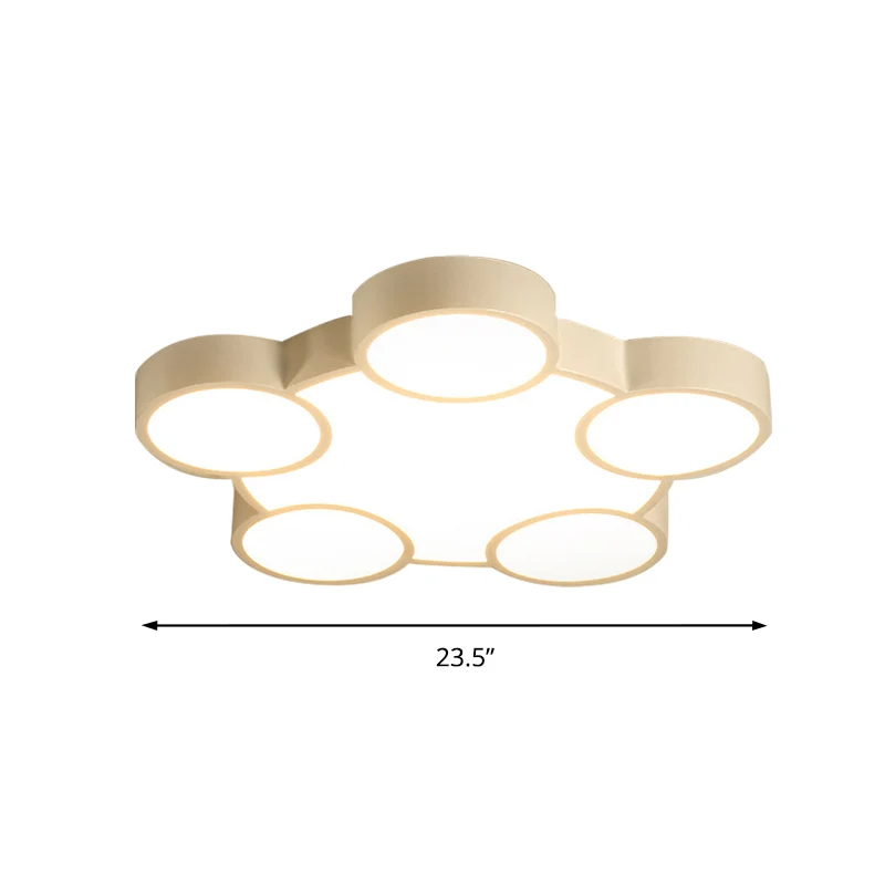Plafonnier LED en acrylique de style simple avec anneaux, blanc, pour la maternelle Clearhalo