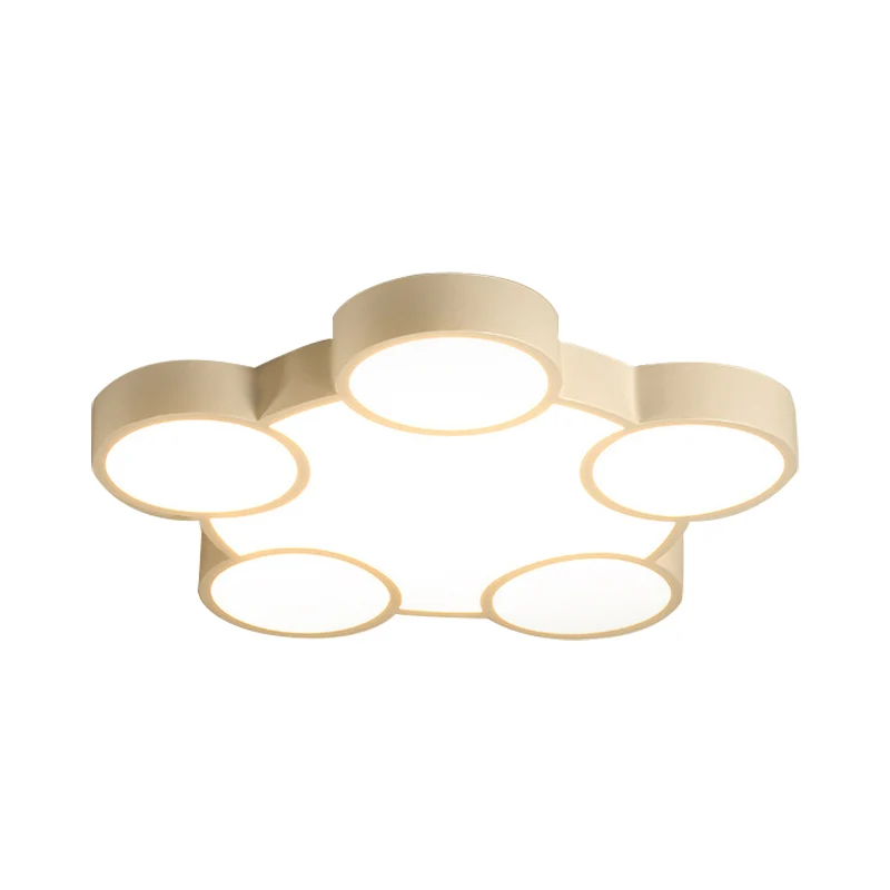 Plafonnier LED en acrylique de style simple avec anneaux, blanc, pour la maternelle Clearhalo