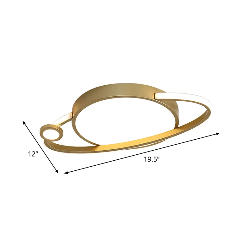 Plafonnier LED en aluminium Orbit pour enfants, plafonnier encastré en or, lumière blanche chaude/chaud Clearhalo