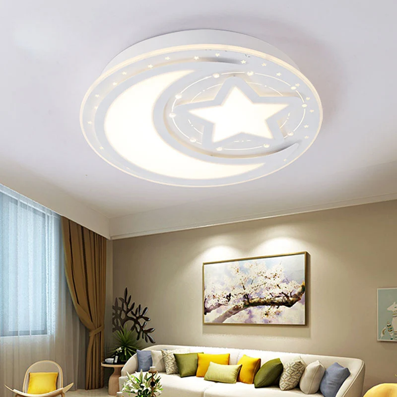 Plafonnier LED blanc moderne étoile et croissant plafonnier en métal pour couloir Clearhalo