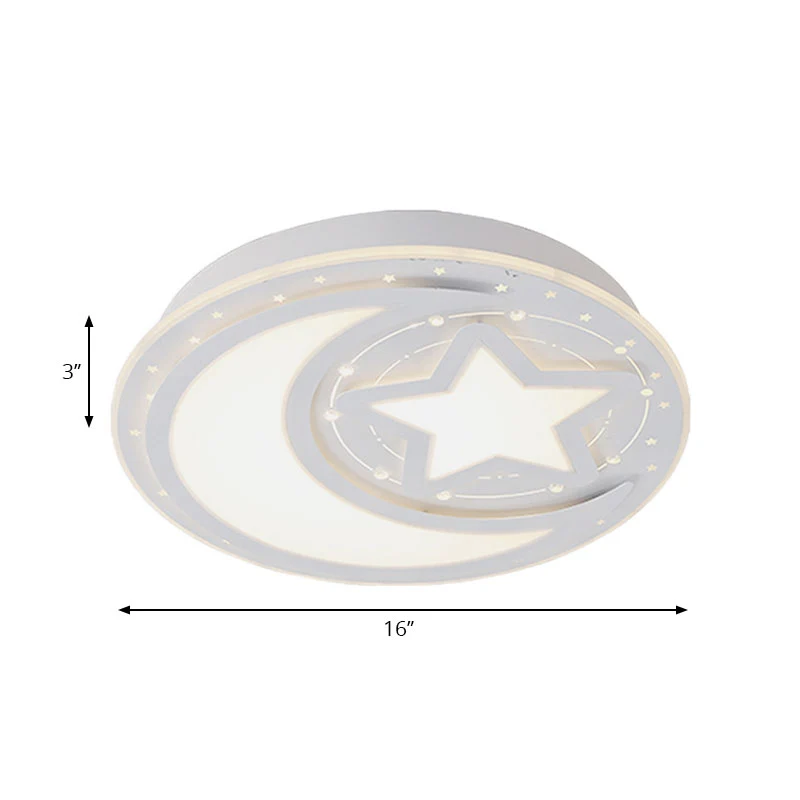 Plafonnier LED blanc moderne étoile et croissant plafonnier en métal pour couloir Clearhalo