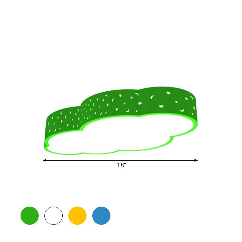 Plafonnier LED blanc/jaune/bleu pour enfant de maternelle de 18 po/20,5 po W avec abat-jour en acrylique nuage Clearhalo