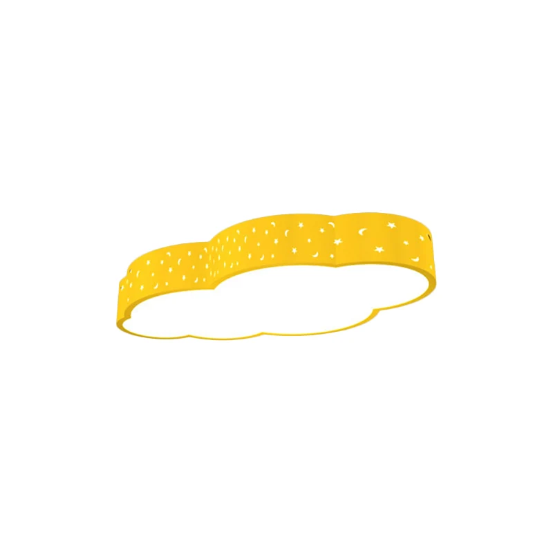 Plafonnier LED blanc/jaune/bleu pour enfant de maternelle de 18 po/20,5 po W avec abat-jour en acrylique nuage Clearhalo