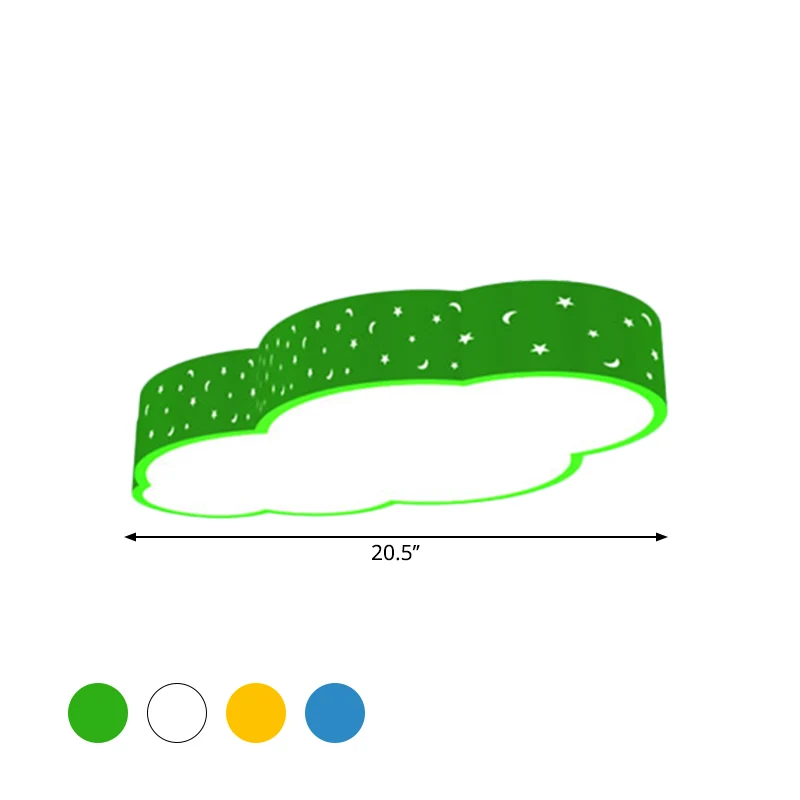 Plafonnier LED blanc/jaune/bleu pour enfant de maternelle de 18 po/20,5 po W avec abat-jour en acrylique nuage Clearhalo