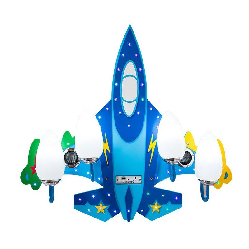 Plafonnier LED en bois bleu de Style nordique pour chambre d'enfant, luminaire décoratif d'intérieur, idéal pour une chamb...