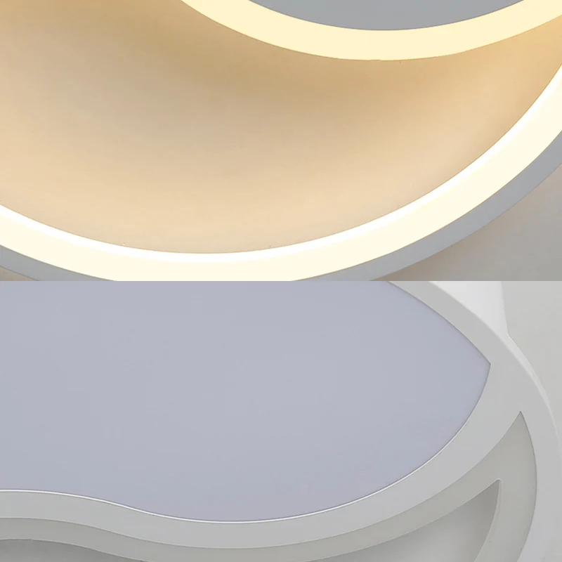 Plafonnier LED circulaire en acrylique blanc de style simple, lumière chaude/blanche/3 couleurs, 40,6 cm/49,5 cm de large...