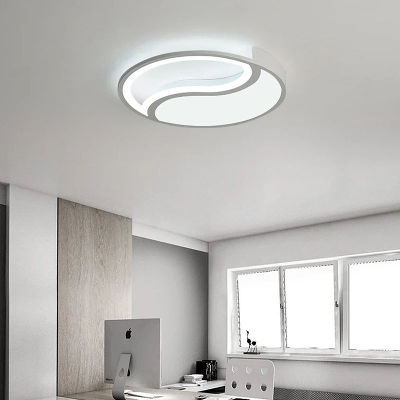 Plafonnier LED circulaire en acrylique blanc de style simple, lumière chaude/blanche/3 couleurs, 40,6 cm/49,5 cm de large...