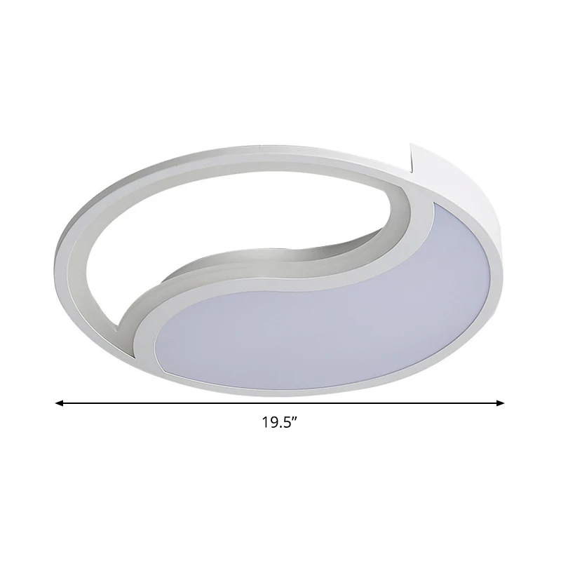 Plafonnier LED circulaire en acrylique blanc de style simple, lumière chaude/blanche/3 couleurs, 40,6 cm/49,5 cm de large...