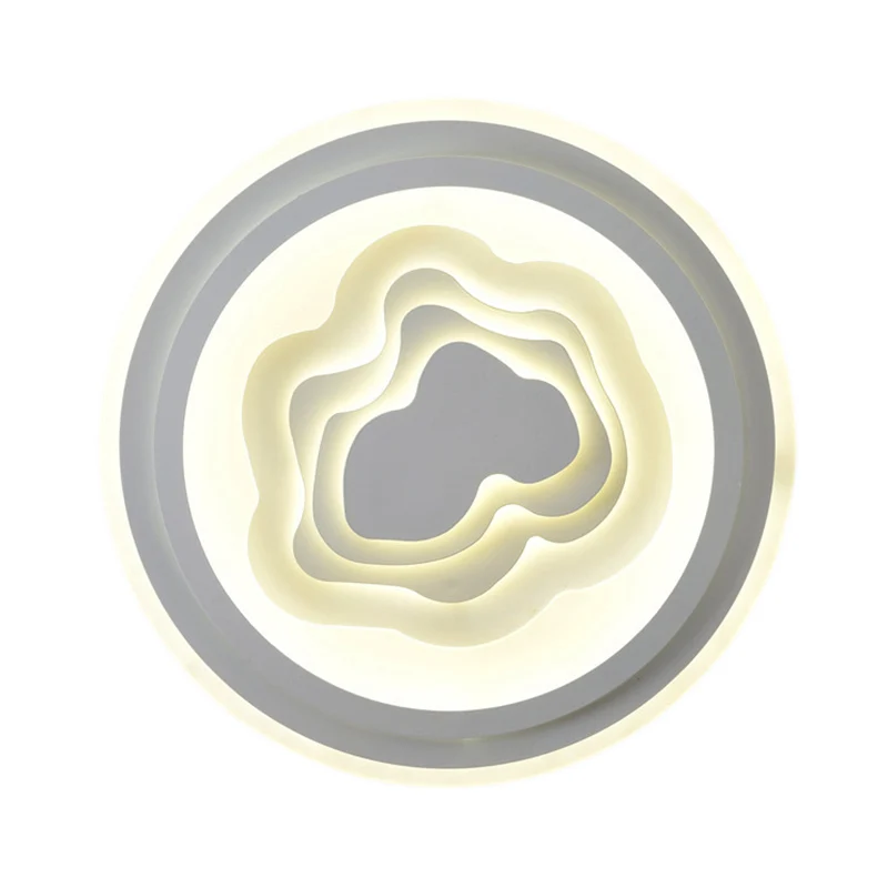 Plafonnier LED circulaire en acrylique pour salon, chambre à coucher, pour enfants, finition blanche Clearhalo