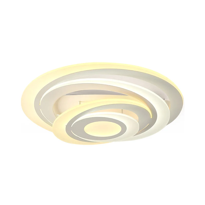 Plafonnier LED circulaire en acrylique de style moderne pour salon, lumière chaude/blanche, 19,5"/31" W Clearhalo