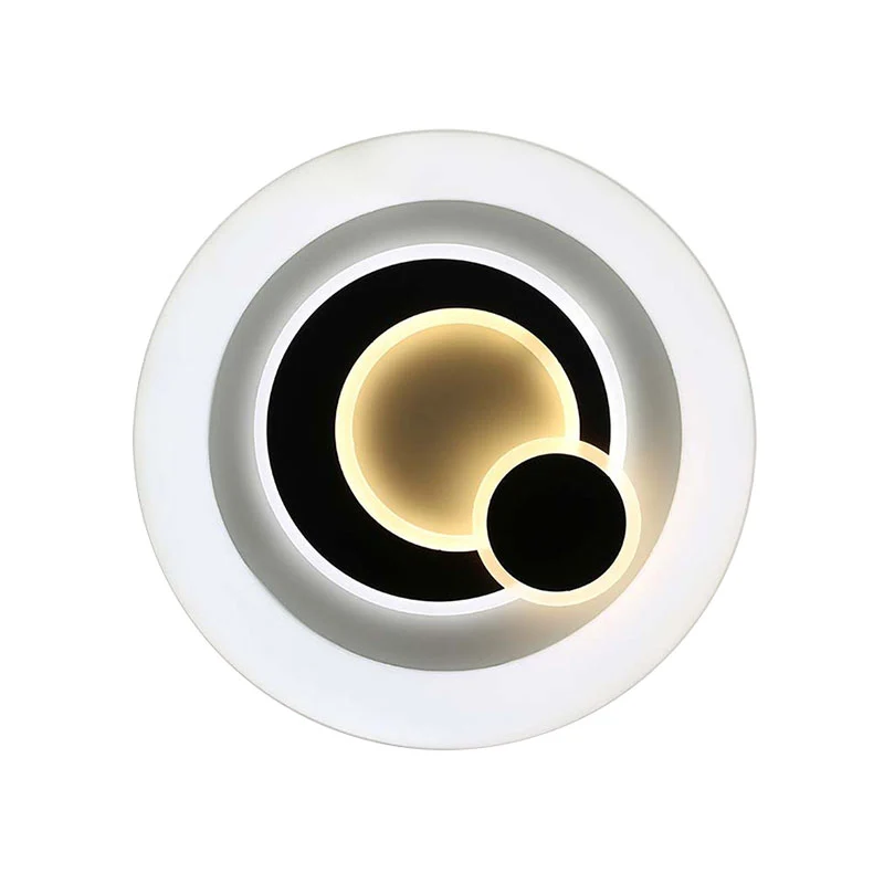 Plafonnier LED circulaire blanc en acrylique, moderne et élégant, pour cuisine et couloir Clearhalo