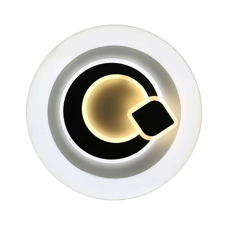 Plafonnier LED circulaire blanc en acrylique, moderne et élégant, pour cuisine et couloir Clearhalo