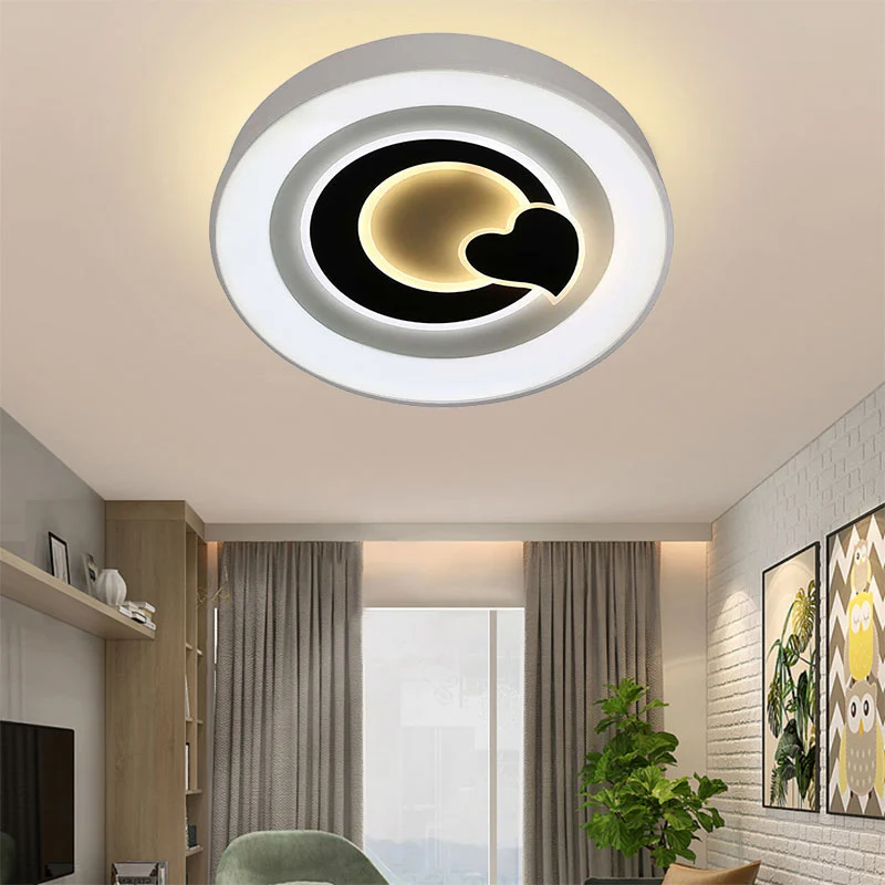 Plafonnier LED circulaire blanc en acrylique, moderne et élégant, pour cuisine et couloir Clearhalo