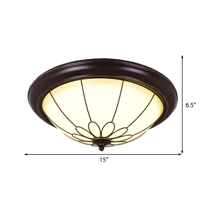 Plafonnier LED classique pour couloir, marron, avec abat-jour en verre dépoli, lumière chaude/blanche, 12,5"/15"/19,5" de...