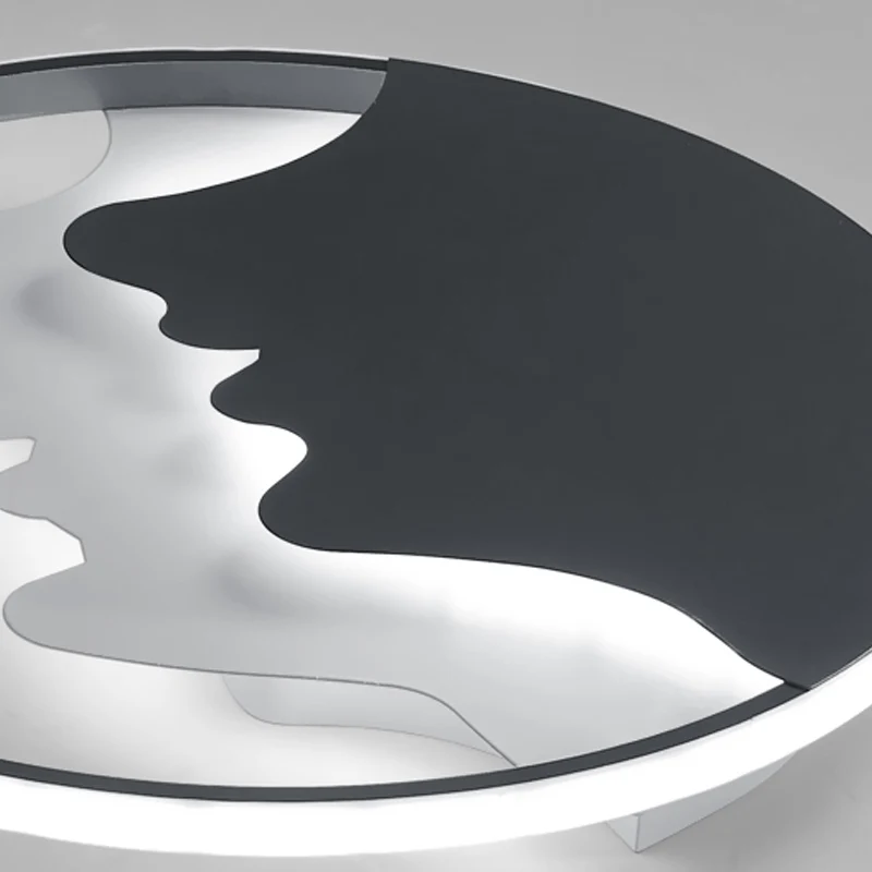Plafonnier LED créatif en acrylique avec plafonnier Mountain Peak pour chambre à coucher en noir Clearhalo