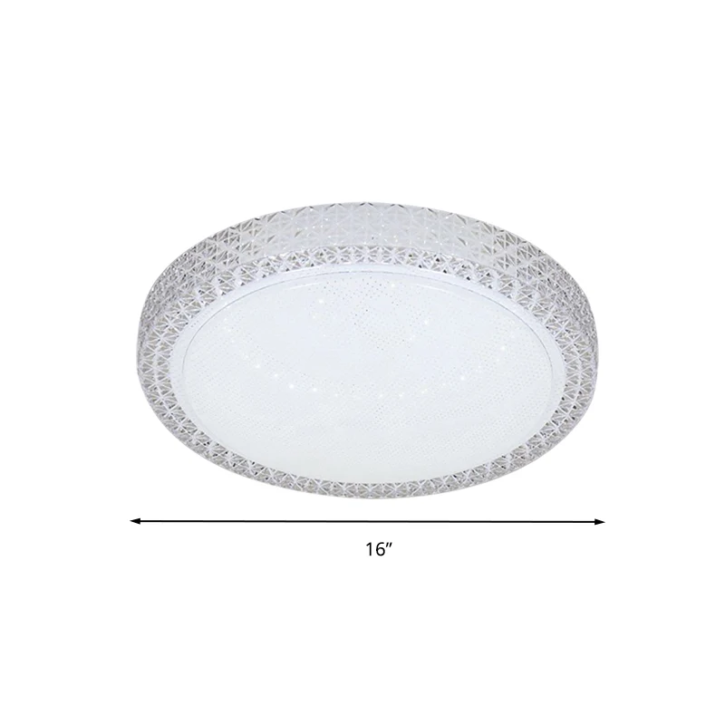 Plafonnier LED encastré en forme de disque de style simple, luminaire de plafond en cristal pour chambre à coucher, blanc...