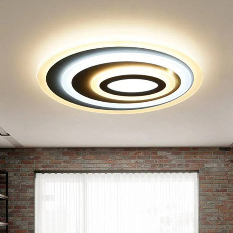 Plafonnier LED encastrable de forme ovale, moderne, en acrylique, pour chambre à coucher, blanc Clearhalo