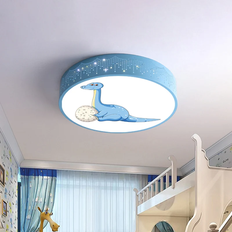 Plafonnier LED en fer évidé à montage encastré, luminaire de plafond rouge/bleu/vert avec motif de dinosaure Clearhalo