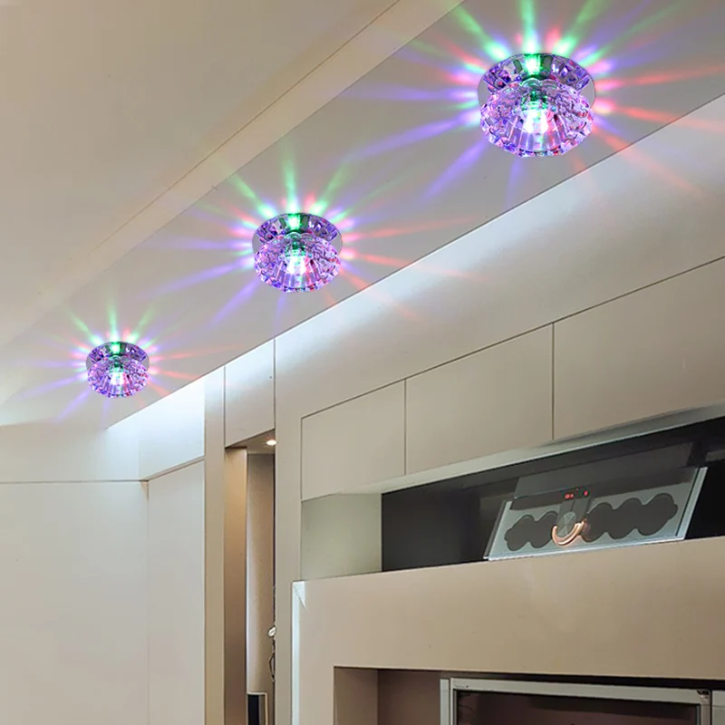 Plafonnier LED Floral en cristal clair, luminaire minimaliste à montage encastré pour couloir Clearhalo