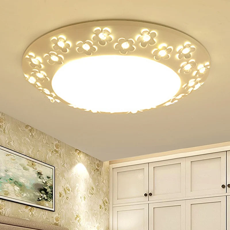 Plafonnier LED en forme de bol exquis avec fleur en acrylique blanc pour salle de soins infirmiers Clearhalo
