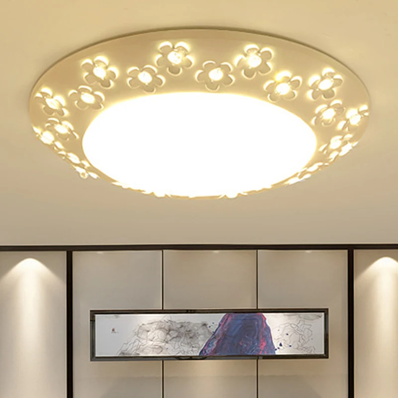 Plafonnier LED en forme de bol exquis avec fleur en acrylique blanc pour salle de soins infirmiers Clearhalo