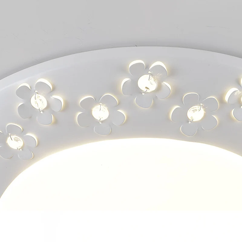 Plafonnier LED en forme de bol exquis avec fleur en acrylique blanc pour salle de soins infirmiers Clearhalo