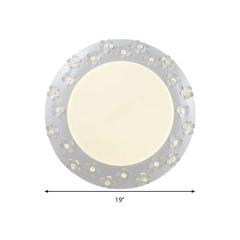 Plafonnier LED en forme de bol exquis avec fleur en acrylique blanc pour salle de soins infirmiers Clearhalo