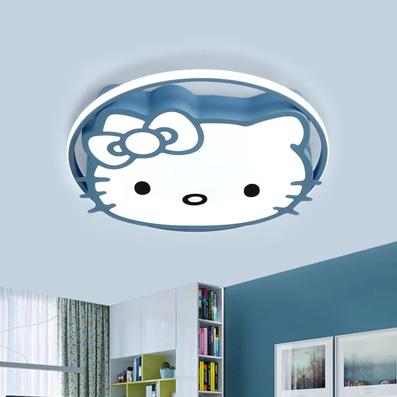 Plafonnier LED en forme de chat de dessin animé en acrylique pour enfants, lumière blanche/rose/bleue, lumière chaude/blan...