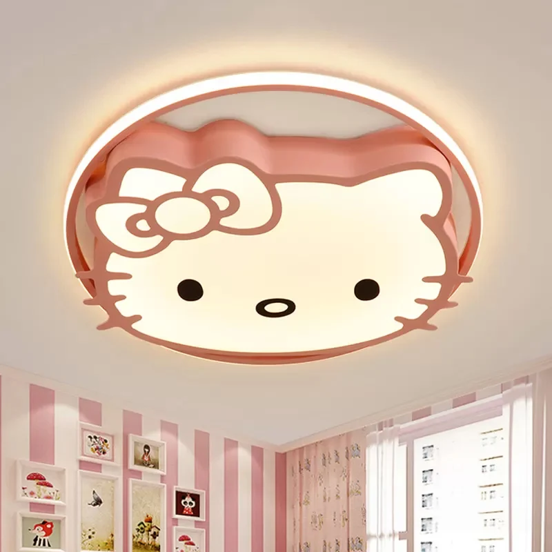 Plafonnier LED en forme de chat de dessin animé en acrylique pour enfants, lumière blanche/rose/bleue, lumière chaude/blan...