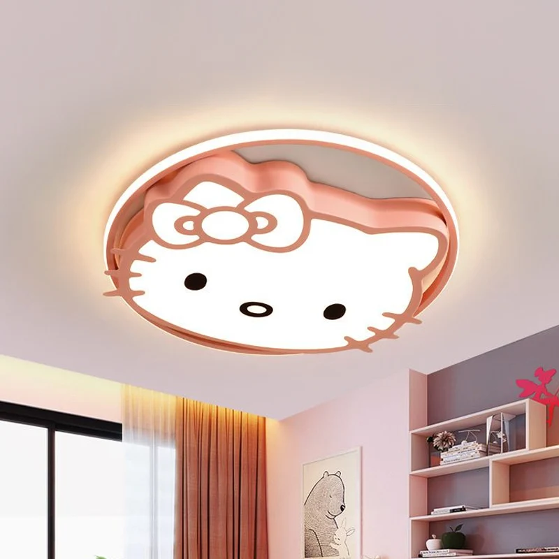 Plafonnier LED en forme de chat de dessin animé en acrylique pour enfants, lumière blanche/rose/bleue, lumière chaude/blan...