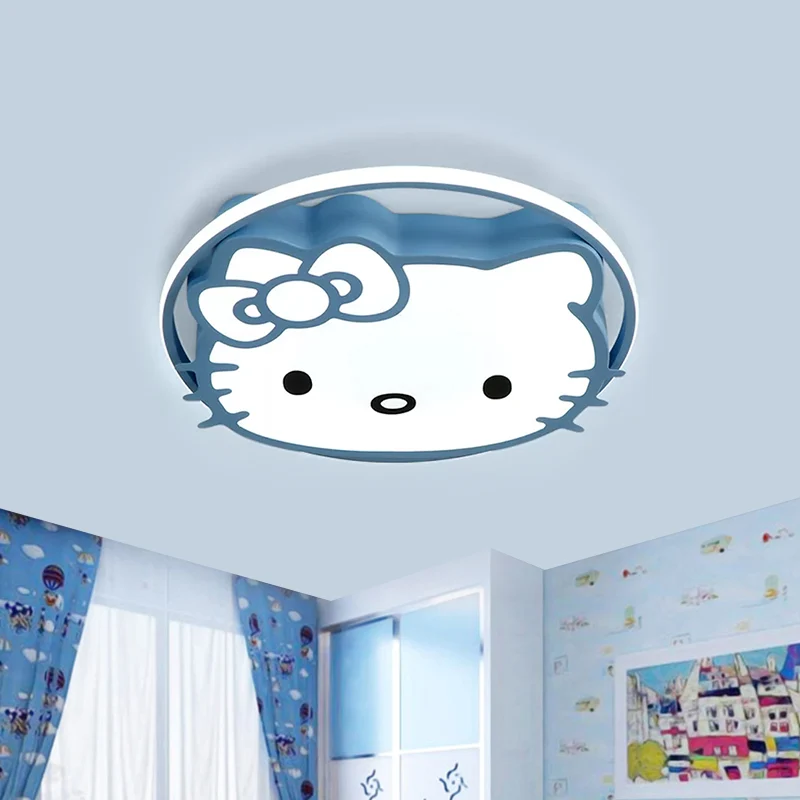 Plafonnier LED en forme de chat de dessin animé en acrylique pour enfants, lumière blanche/rose/bleue, lumière chaude/blan...