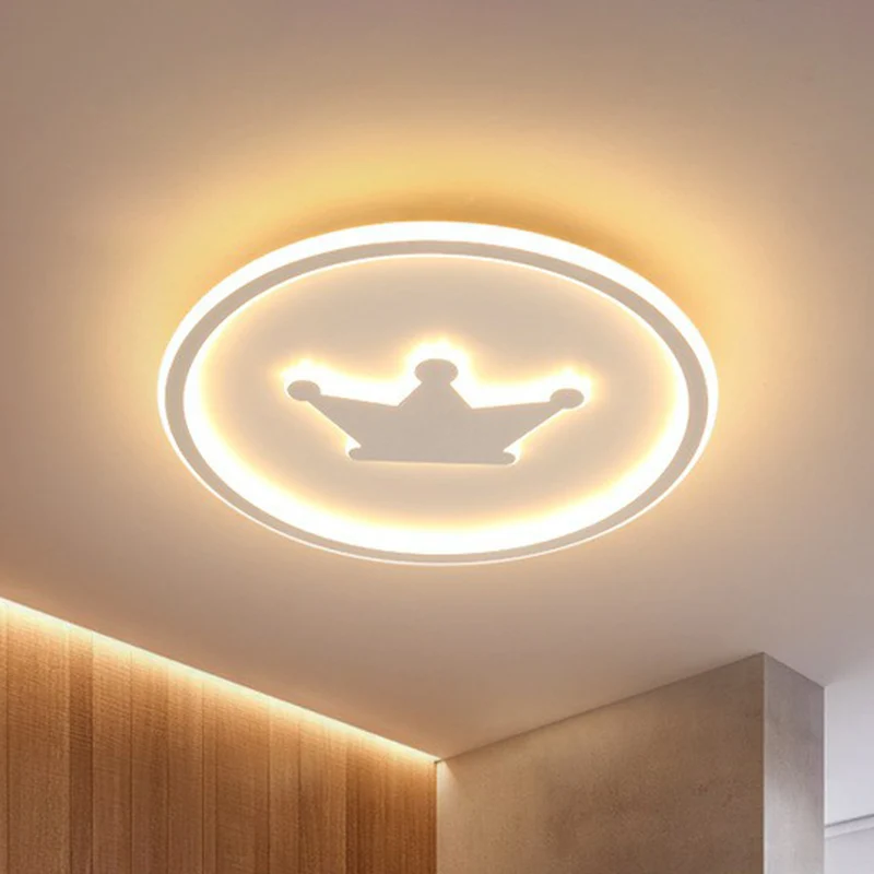Plafonnier LED en forme de couronne en acrylique minimaliste pour chambre à coucher avec anneau Halo Clearhalo