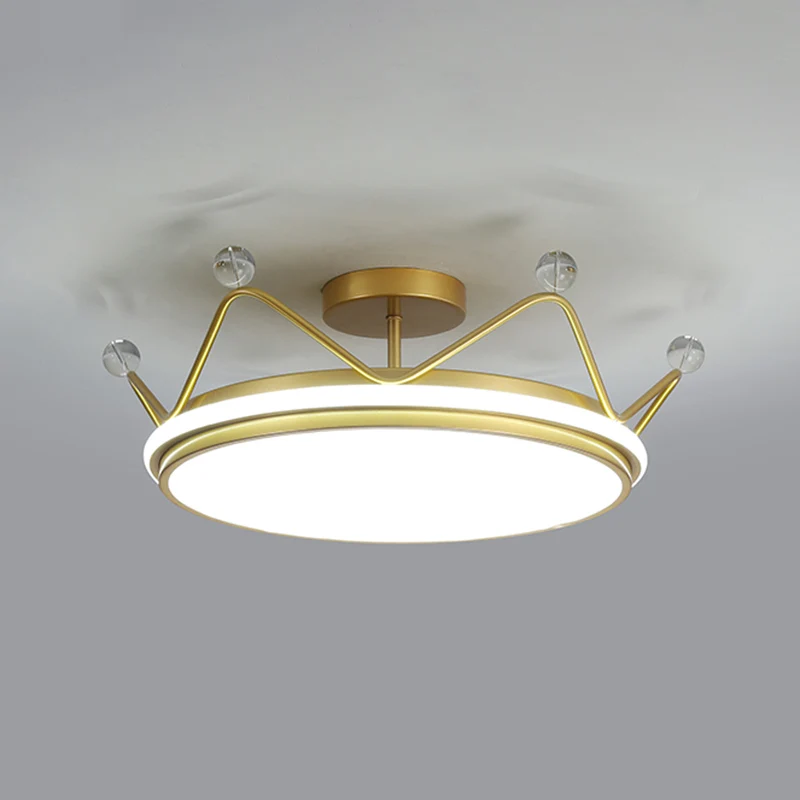 Plafonnier LED en forme de couronne pour chambre d'enfant, luminaire de plafond en métal avec dessin animé Clearhalo
