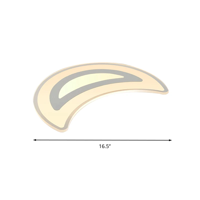 Plafonnier LED en forme de croissant blanc, Style Simple, en acrylique, pour le soin des yeux, pour salle d'étude Clearhalo