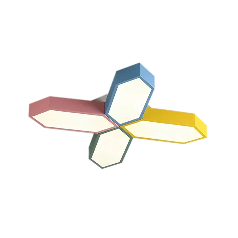 Plafonnier LED en forme de croix pour salle d'étude, en acrylique, Style nordique, luminaire encastré pour la maternelle C...