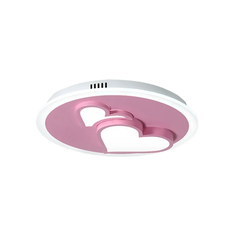 Plafonnier LED en forme de cœur en acrylique, design de dessin animé, rose, pour chambre de fille Clearhalo