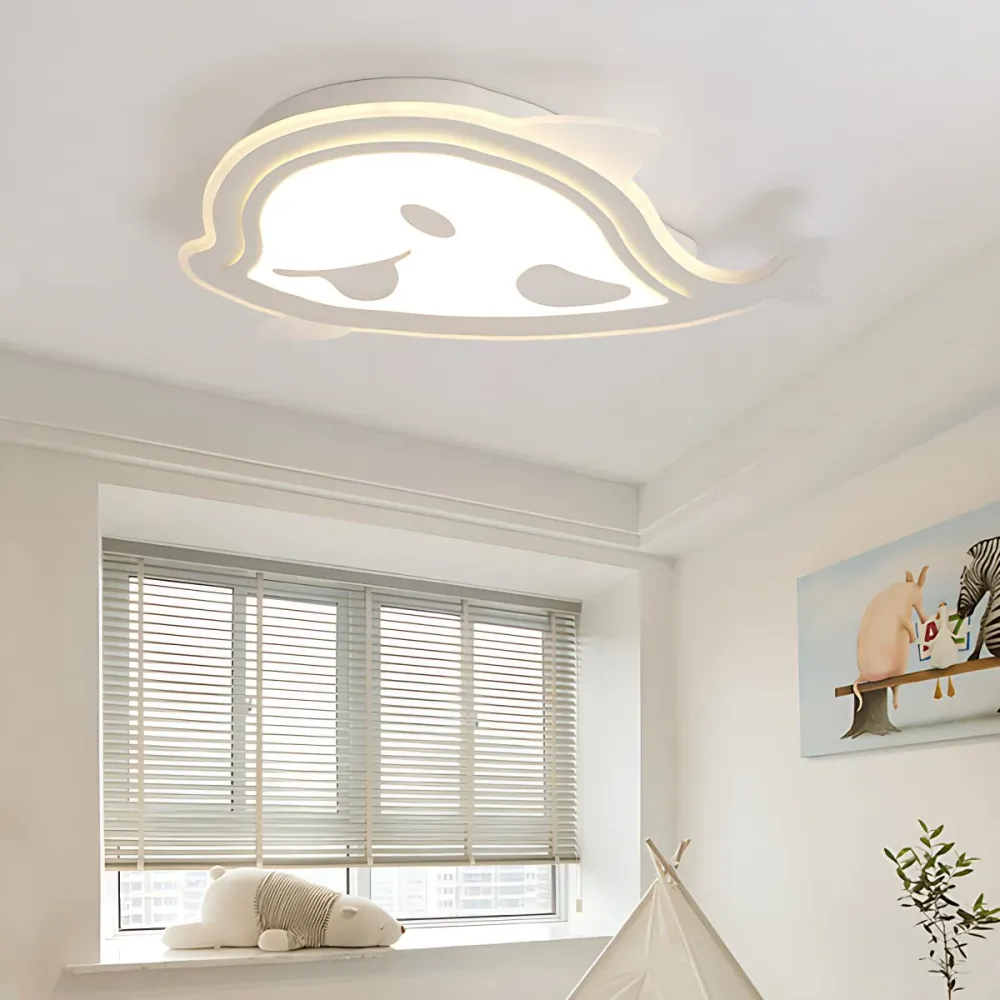 Plafonnier LED en forme de dauphin coquin blanc, en acrylique, luminaire décoratif d'intérieur, idéal pour une chambre de...