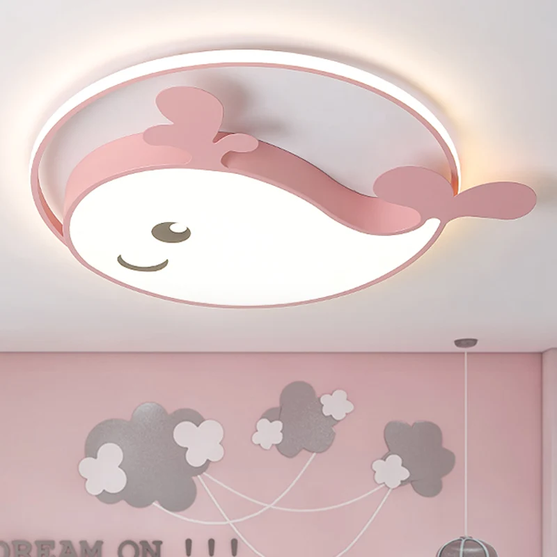 Plafonnier LED en forme de dauphin souriant en acrylique, luminaire décoratif d'intérieur, idéal pour une chambre d'enfant...
