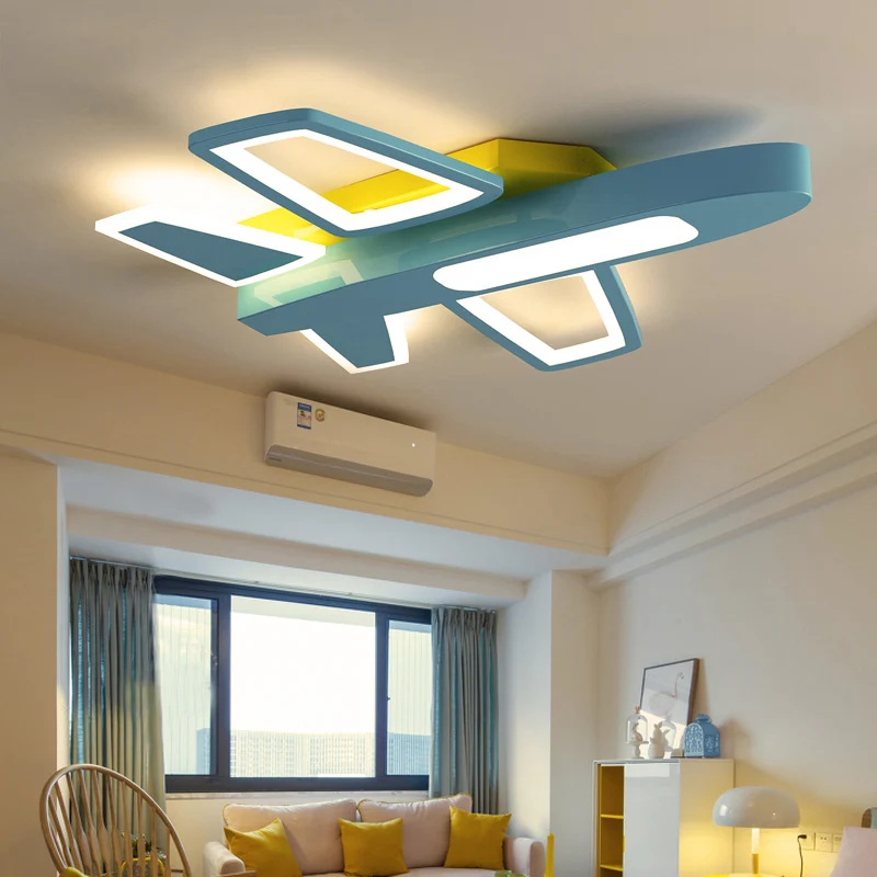 Plafonnier LED en forme d'avion en acrylique, design de dessin animé, luminaire décoratif de plafond, idéal pour une chamb...