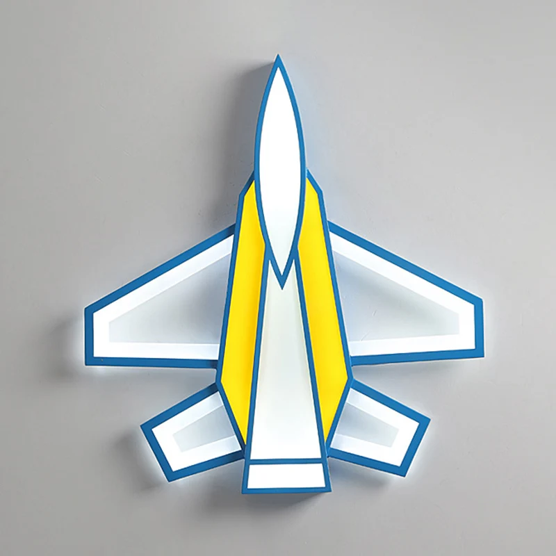Plafonnier LED en forme d'avion de dessin animé, luminaire de plafond en métal pour chambre d'enfant Clearhalo