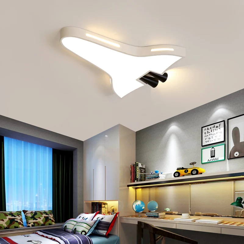 Plafonnier LED en forme d'avion en métal et acrylique, luminaire décoratif de plafond, idéal pour une chambre de garçon ou...
