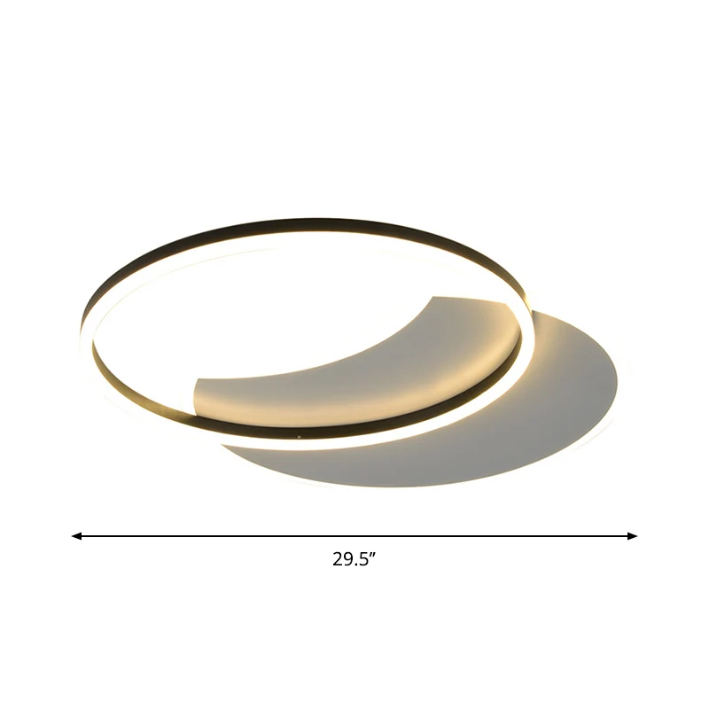 Plafonnier LED en forme d'éclipse de lune blanche, éclairage moderne en acrylique, lumière blanche chaude/blanche pour cha...